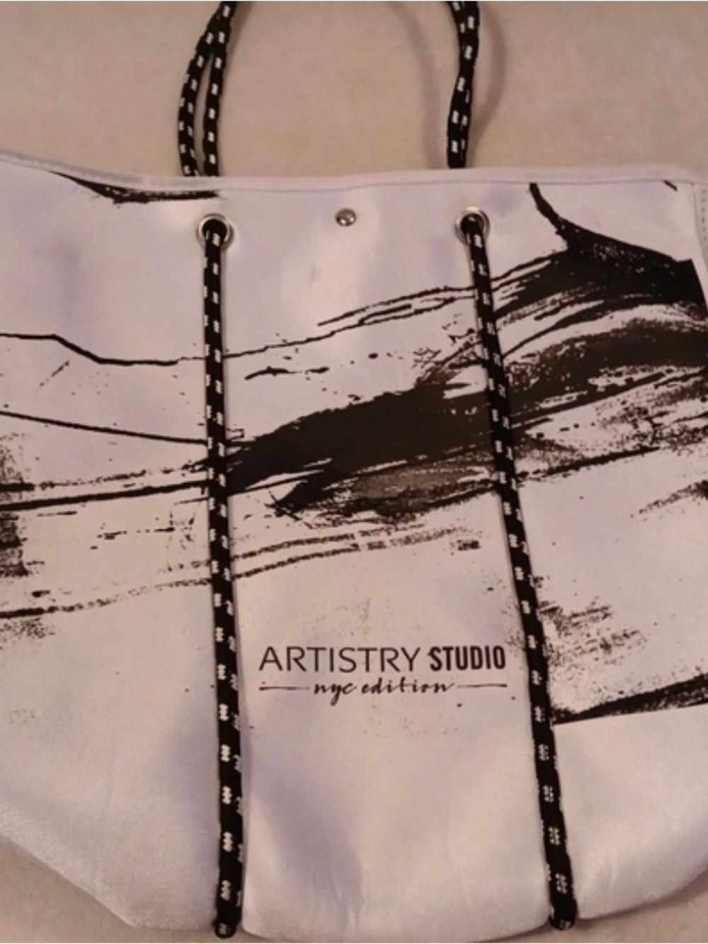 White & Black Graphic Tote
